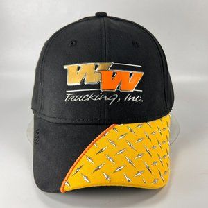 W W Trucking Strap Back Cap Hat Black Yellow Trucker Max Advertising Mens